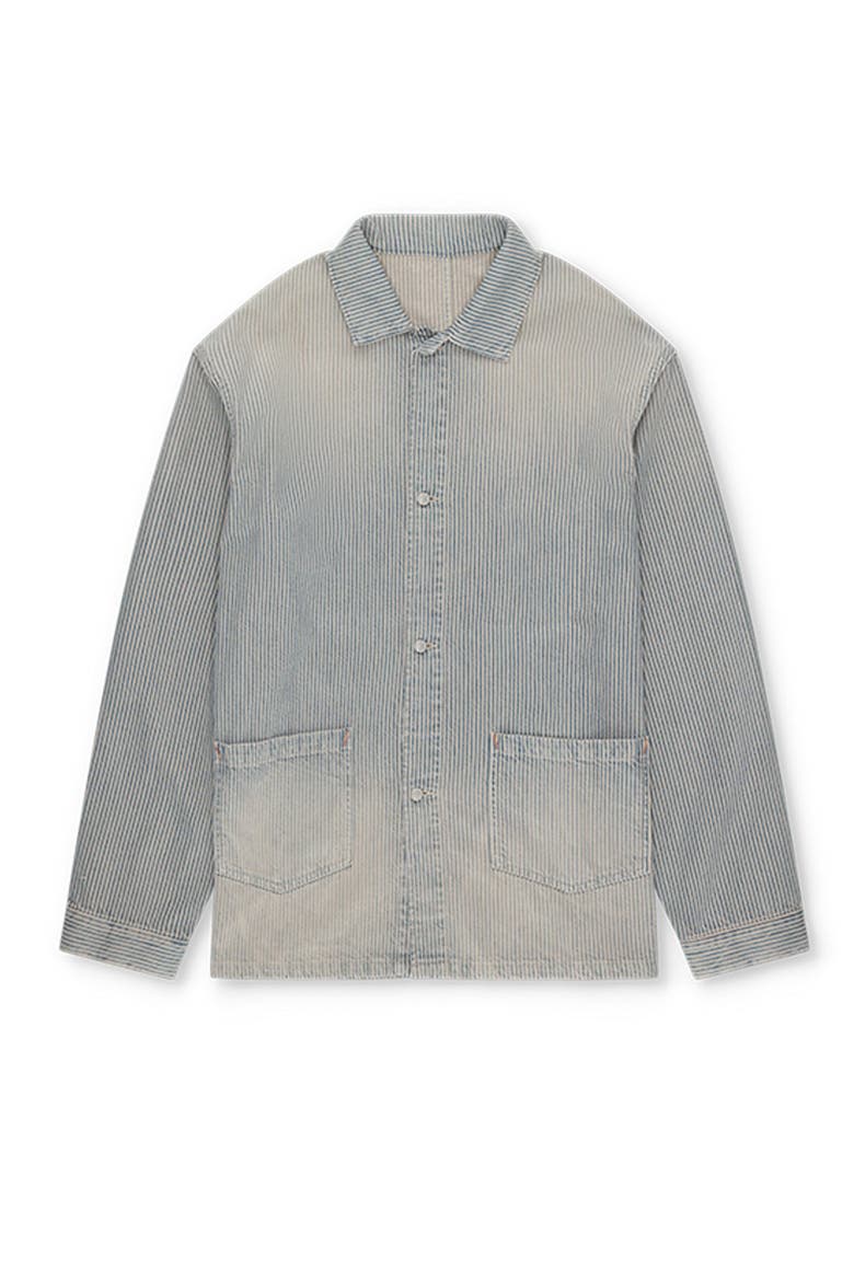 Underminer Pinstripe Denim Jacket, Main, color, PALE BLUE