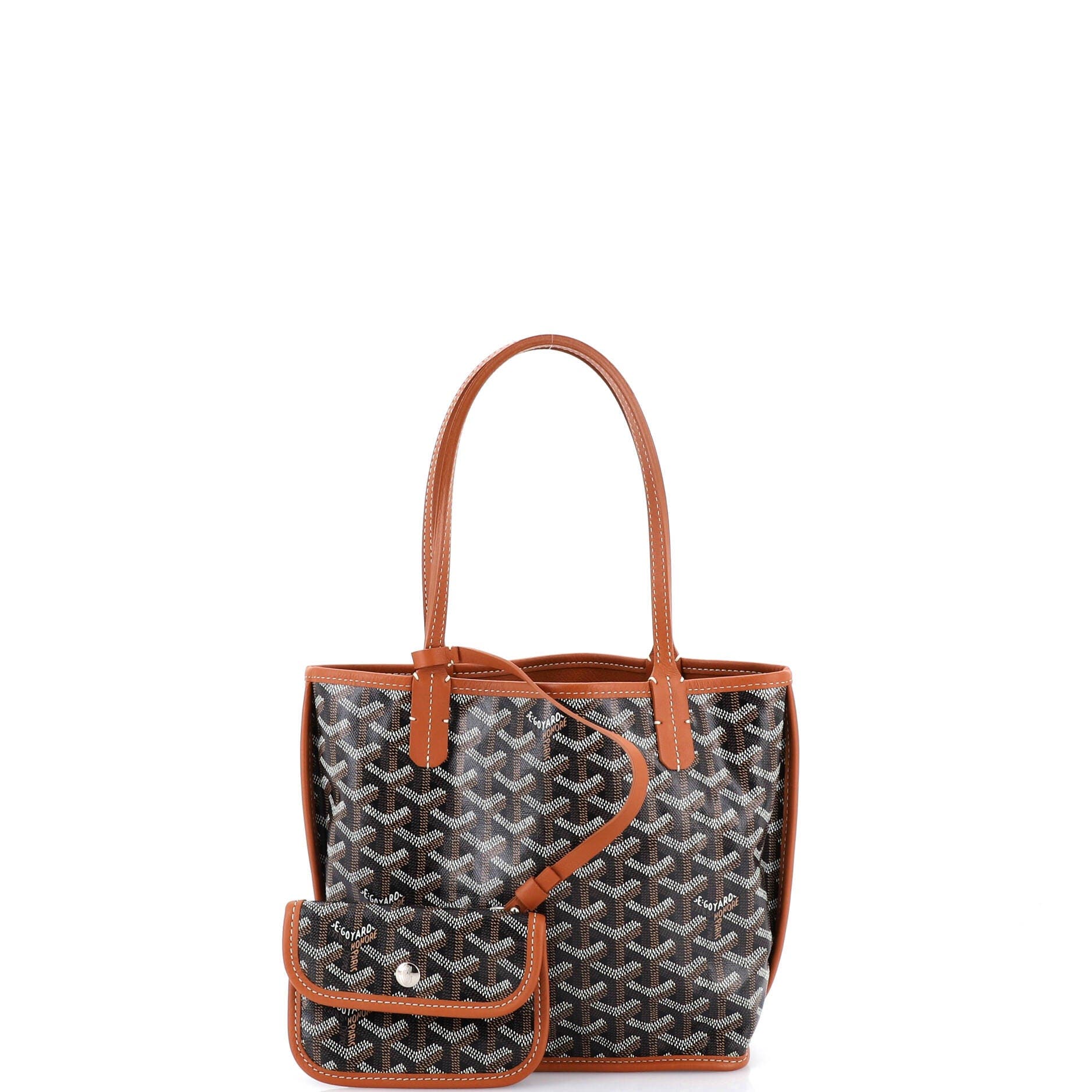 Pre-Owned Goyard Anjou Reversible Tote Coated Canvas Mini, Alternate, color, Brown