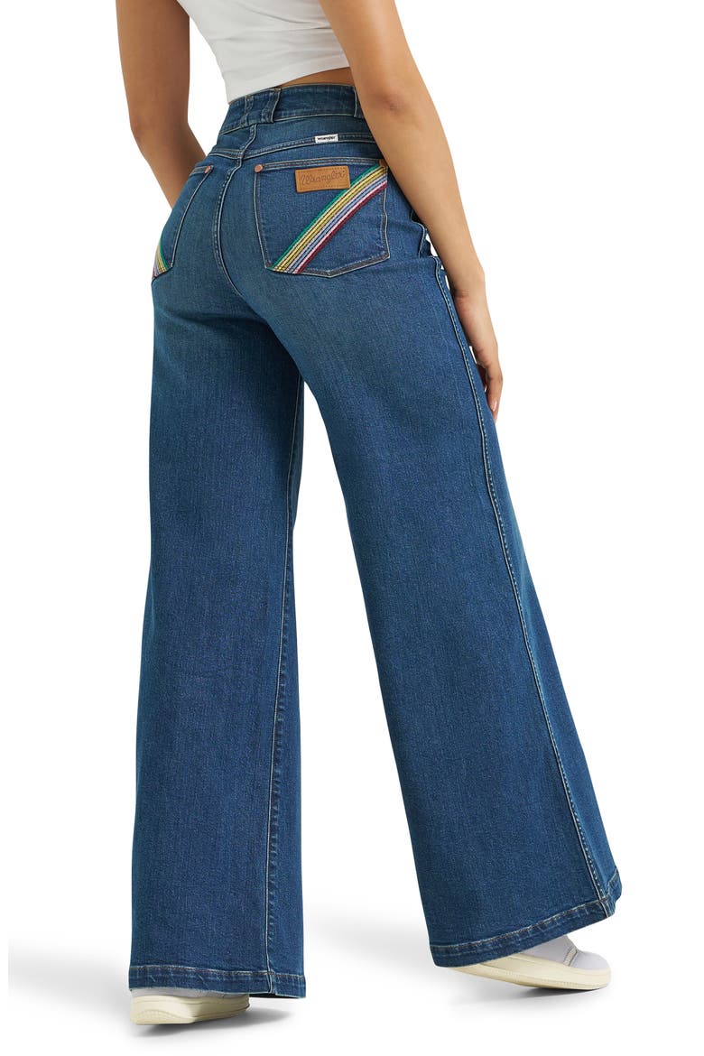 High Waist Rainbow Pocket Wide Leg Jeans, Alternate, color, ICON