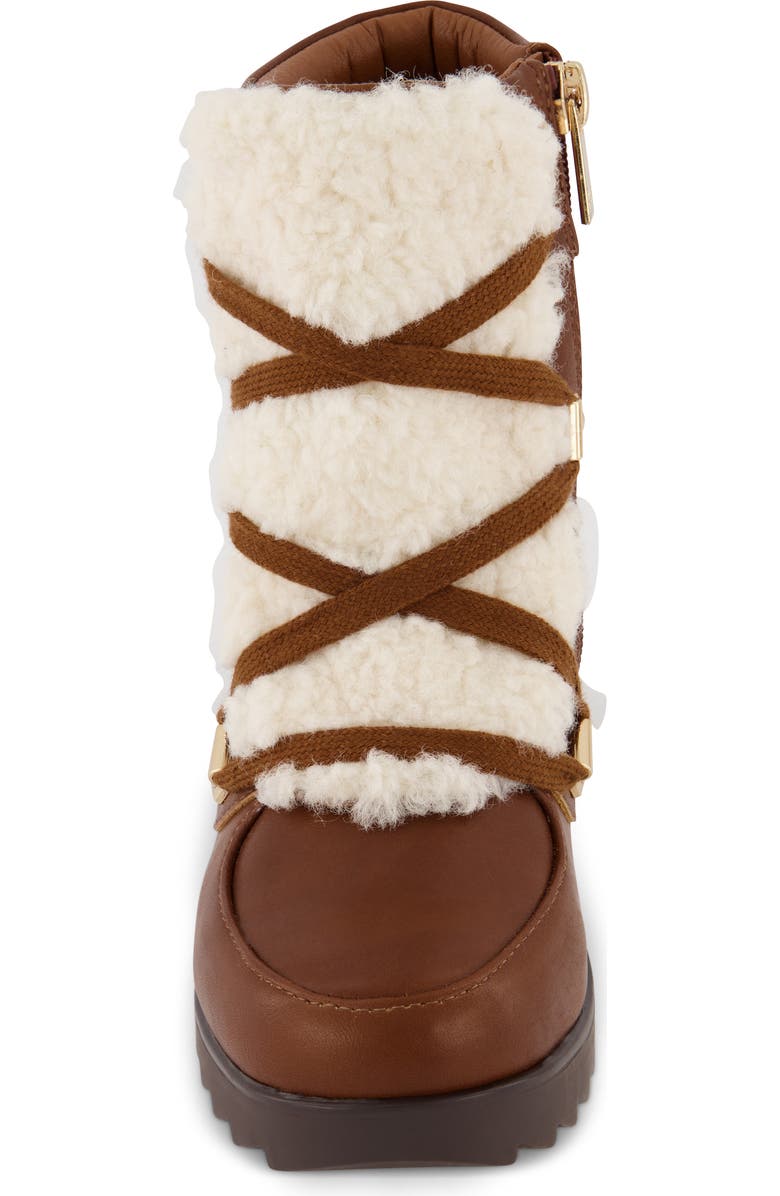Kenneth Cole Kids' Terri Faux Shearling Hiker Boot, Alternate, color, Cognac