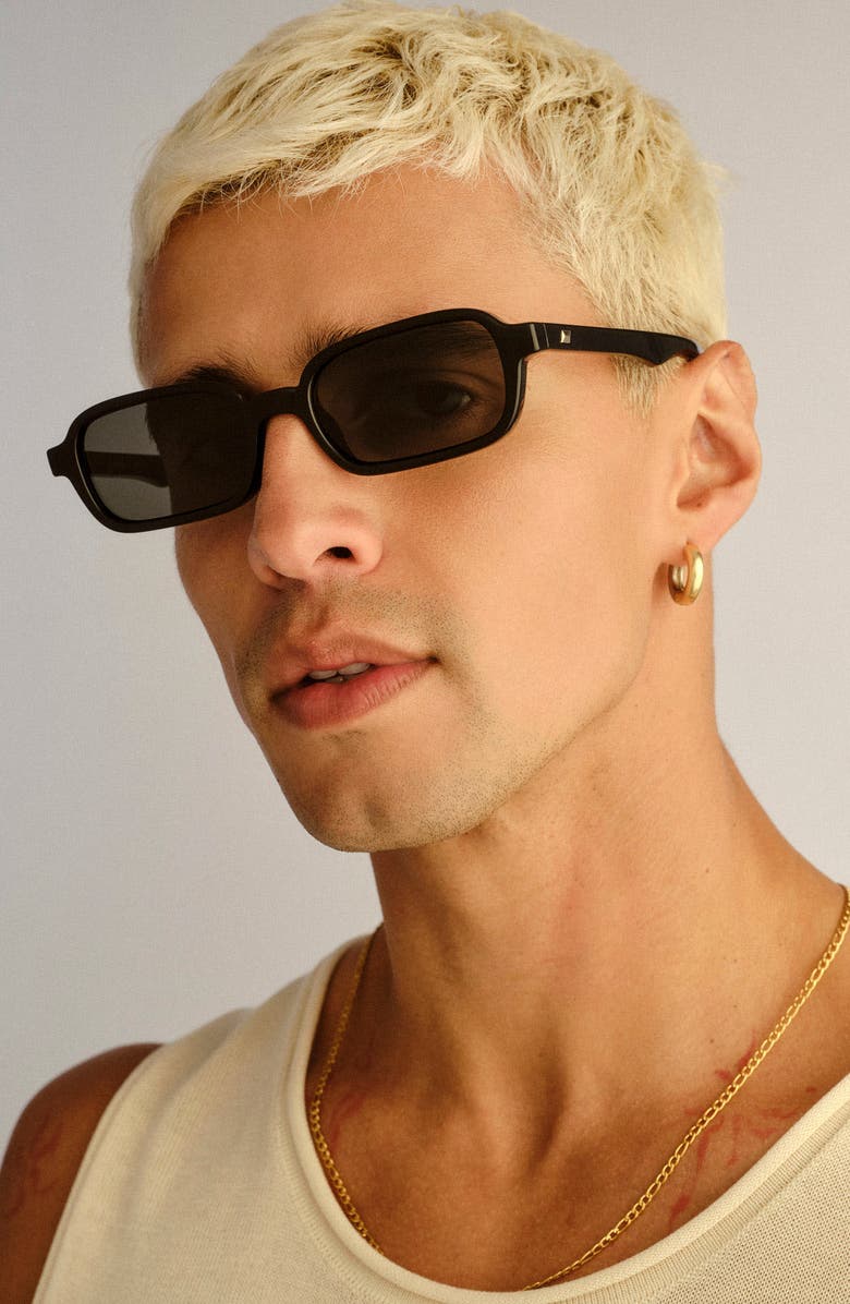 Le Specs Pilferer 53mm Rectangular Sunglasses, Alternate, color, Black / Khaki Mono