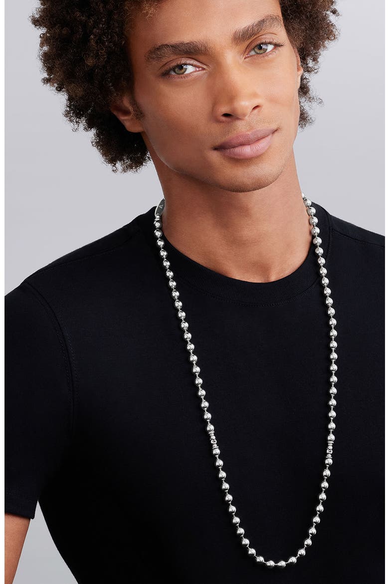 Men's 8mm Ball Chain Necklace, Main, color, SILVER
