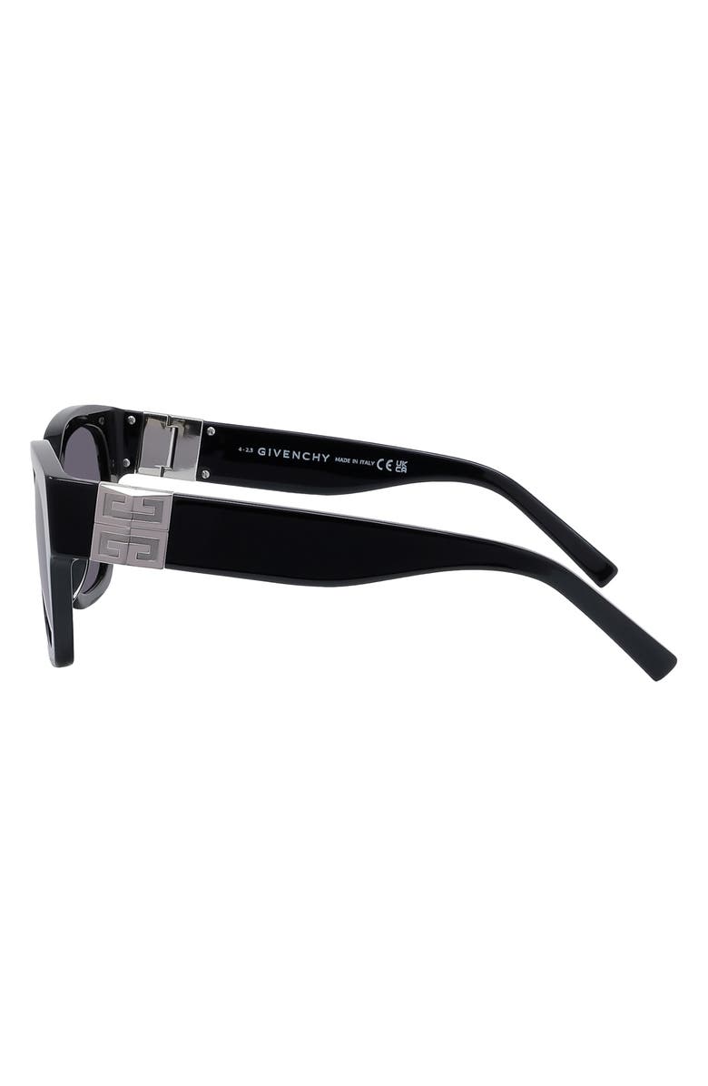 Givenchy 4G 53mm Square Sunglasses, Alternate, color, Shiny Black / Smoke