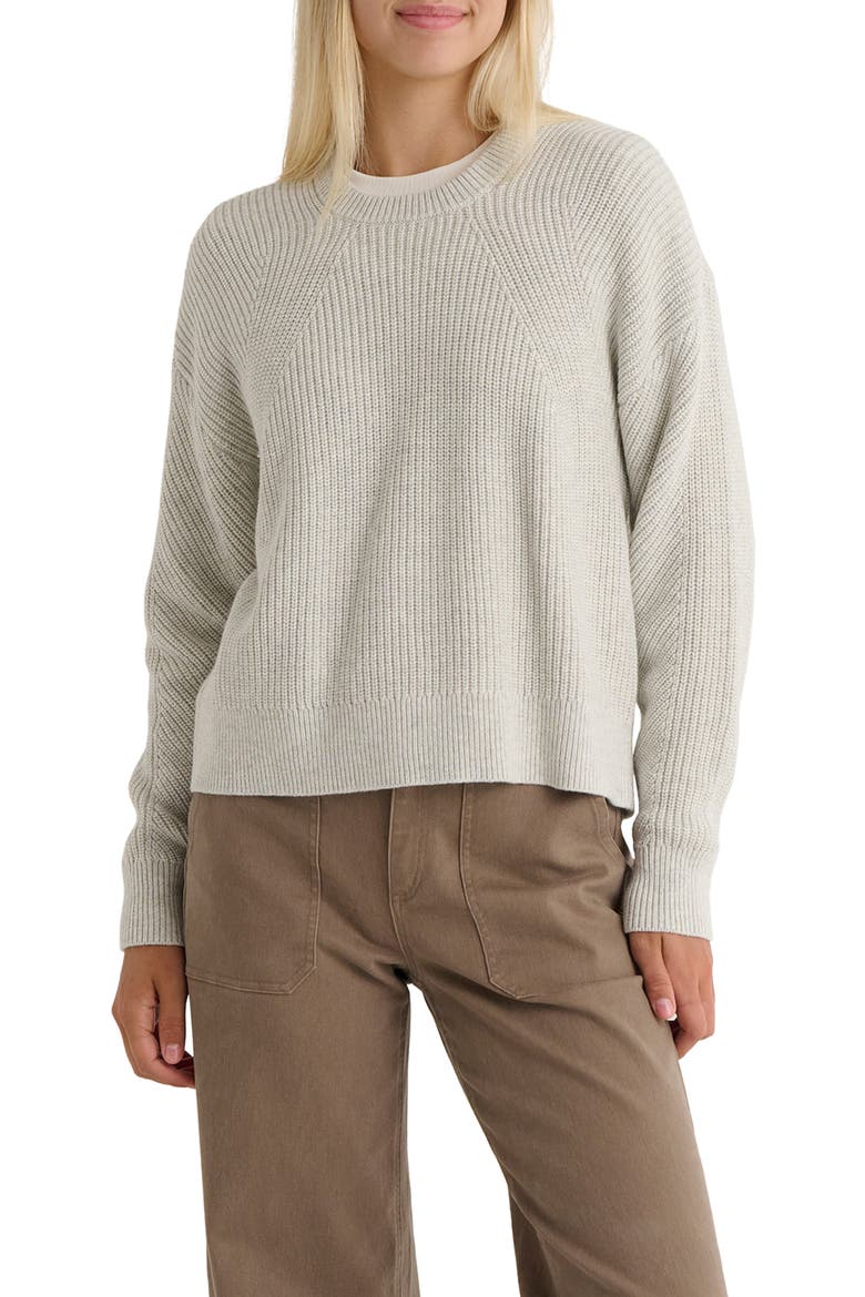 Coastloom Crew Sweater, Main, color, OFF WHITE HEATHER