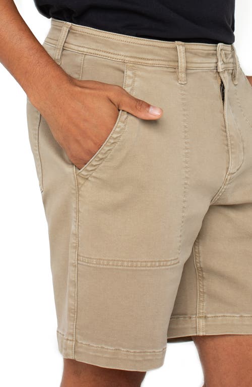 Liverpool Los Angeles Stretch Cotton Shorts In Khaki