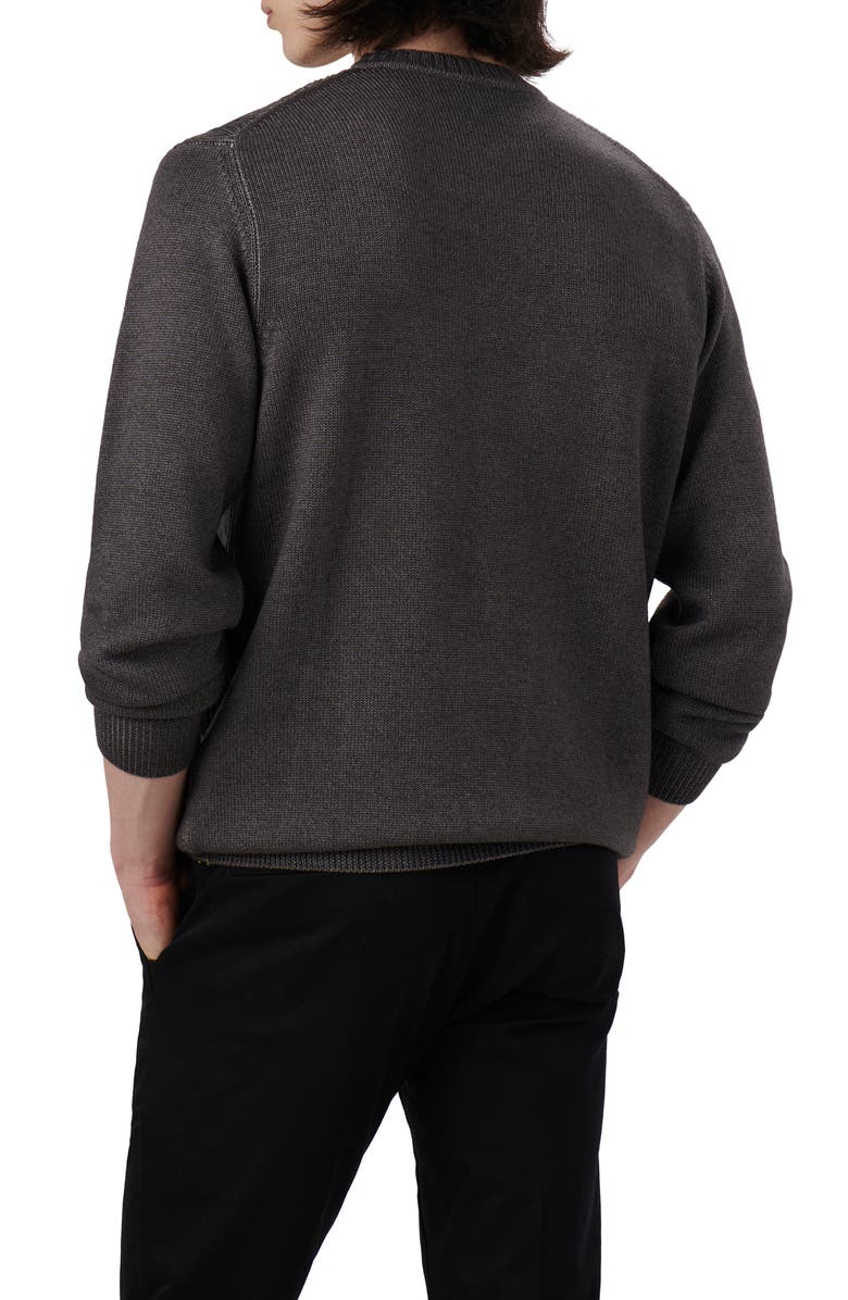 Bugatchi Cable Stitch Merino Wool Sweater, Alternate, color, Anthracite