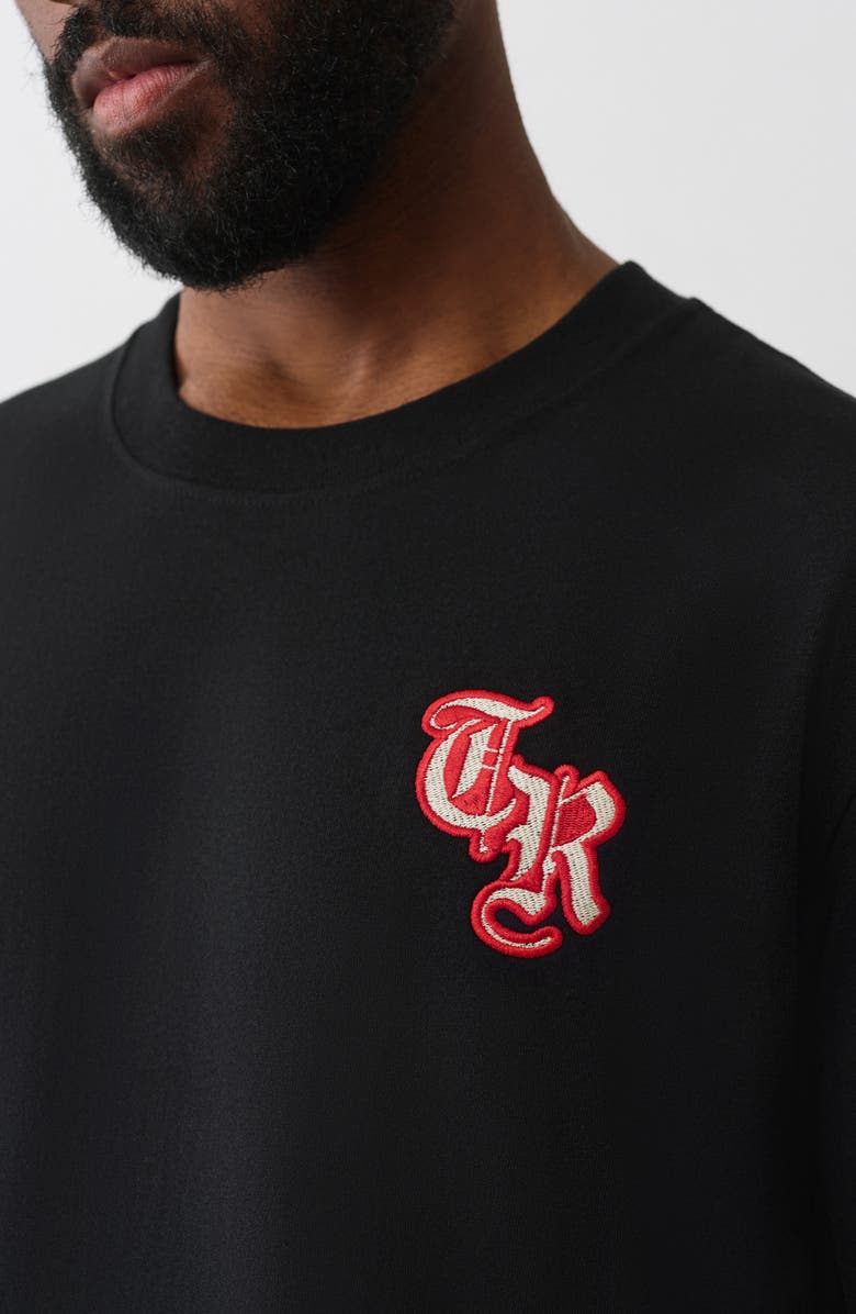 True Religion Heavy Logo Cotton T-Shirt, Alternate, color, Jet Black