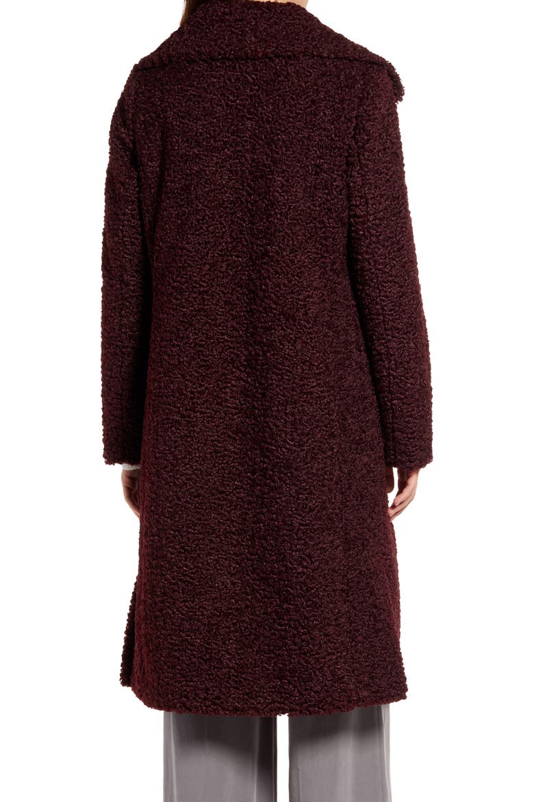 Teddy Bear Long Coat, Alternate, color, WINE