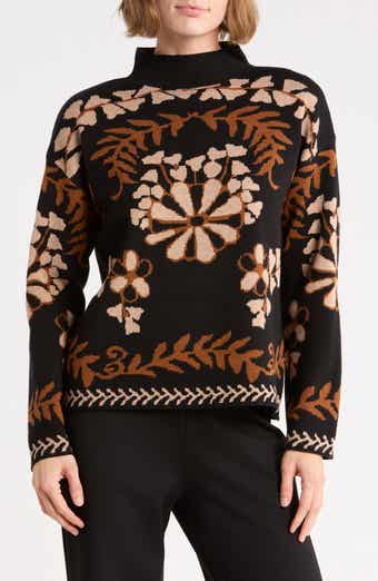 Jacquard Mock Neck Sweater