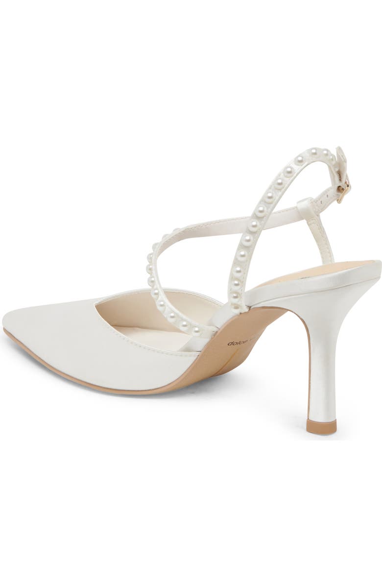 Dolce Vita Kamra Faux Pearl Pointed Toe Pump, Alternate, color, True White Satin