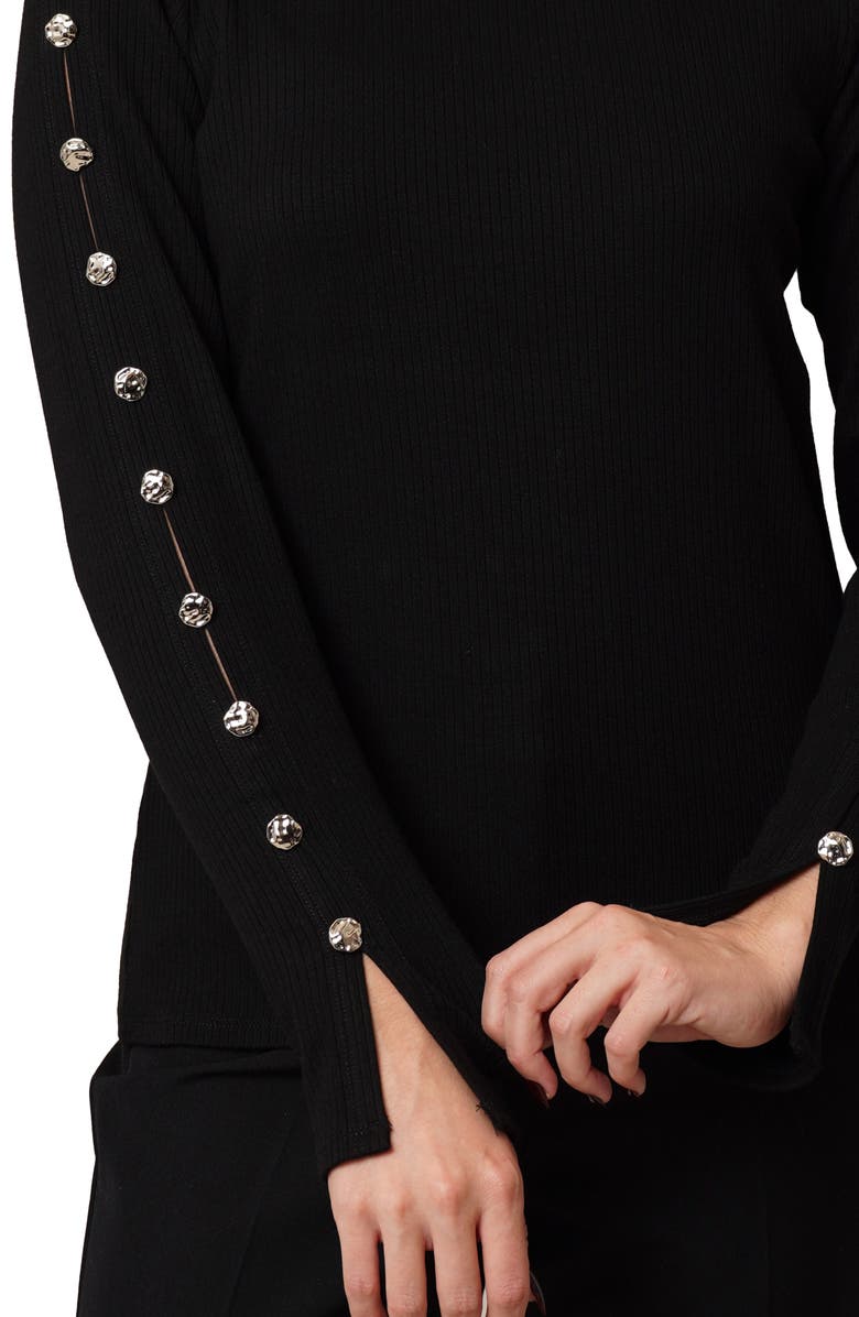 CYRUS Keyhole Long Sleeve Top, Alternate, color, Black