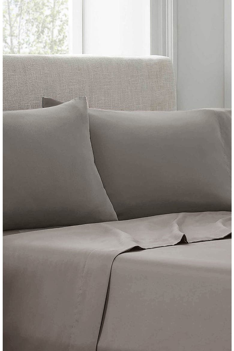 400 TC 100% Cotton 4-Piece Queen Sheet Set, Main, color, PLATINUM
