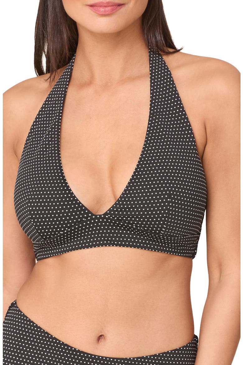 The Majorca Halter Bikini Top, Main, color, BLACK DOT