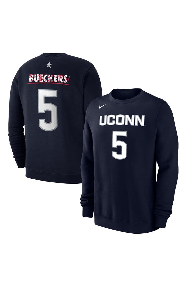 Nike Unisex Nike Paige Bueckers Navy UConn Huskies Player Name & Number Buckets Club Fleece Sweatshirt, Main, color, 