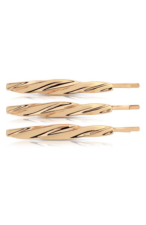 3-Pack Twisted Barrettes