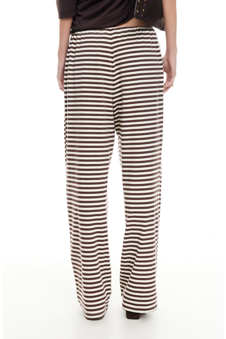 Bloom Stripe Pants, Alternate, color, DARK CHOCOLATE