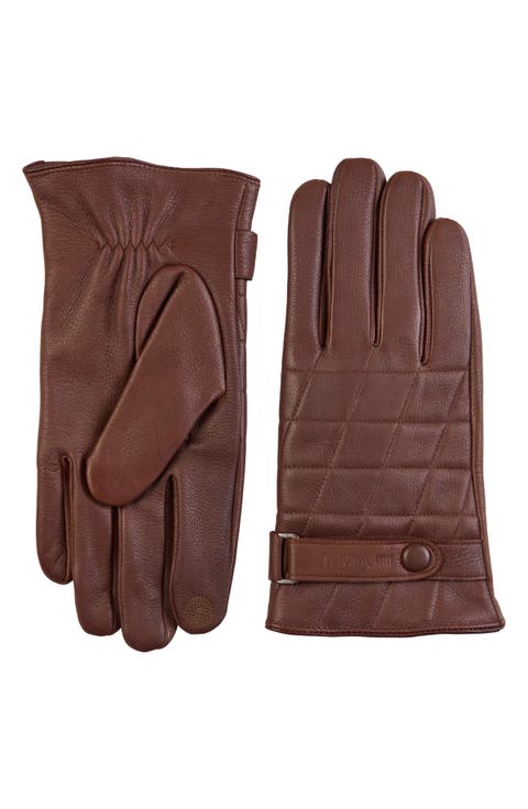 Touch Tech Cashmere Lined Leather Gloves