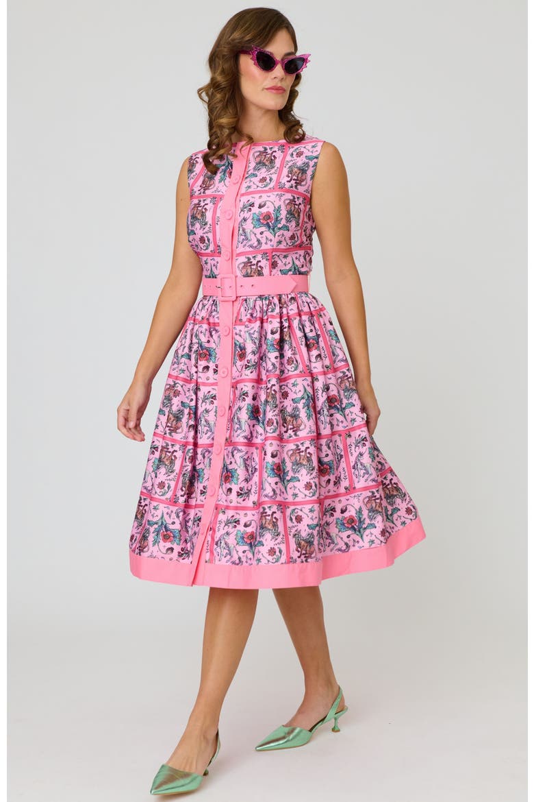 Sleeveless Button Swing Dress, Main, color, Pink Floral Print