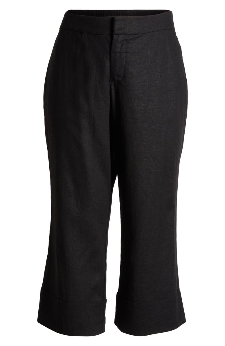 Universal Standard Courtyard Linen Blend Capri Pants, Alternate, color, Black