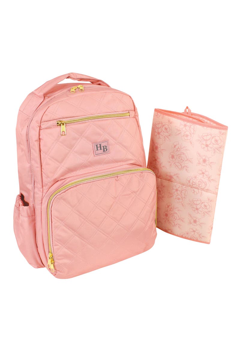Luxury Diaper Backpack Kit with Portable Changing Mat, Main, color, Blush