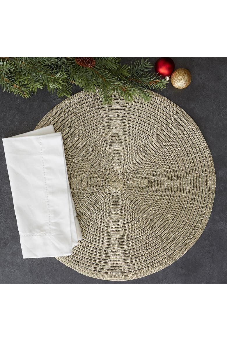 Metallic Gold Polyester Woven Placemat Set/4, Alternate, color, Metallic Gold