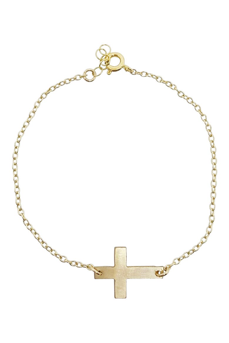 Cross Charm Bracelet, Main, color, GOLD