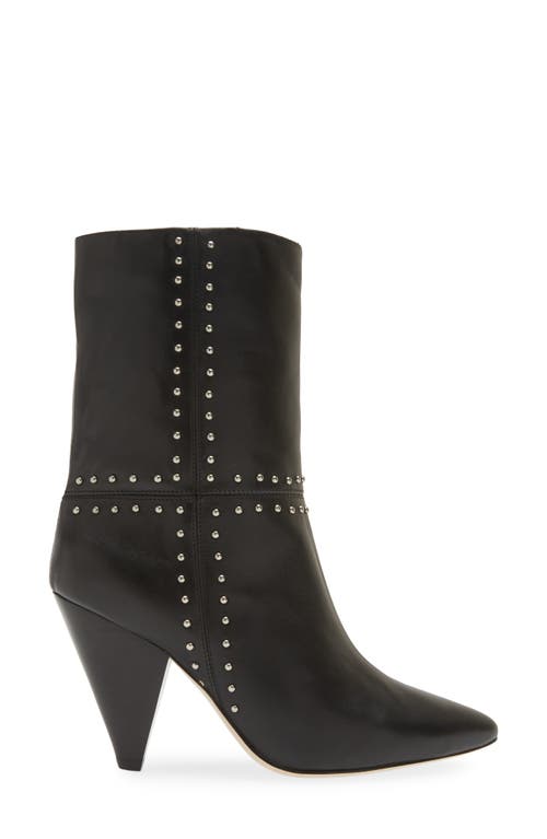 Kaanas Ada Studded Pointed Toe Genuine Suede Bootie In Black