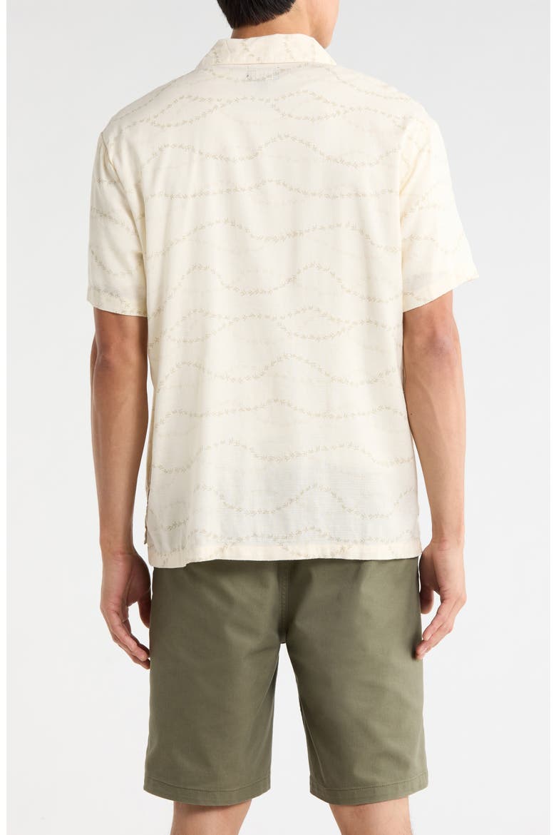 Bunker Slub Print Camp Shirt, Alternate, color, WHITECAP/ BLACK SWALLOWS