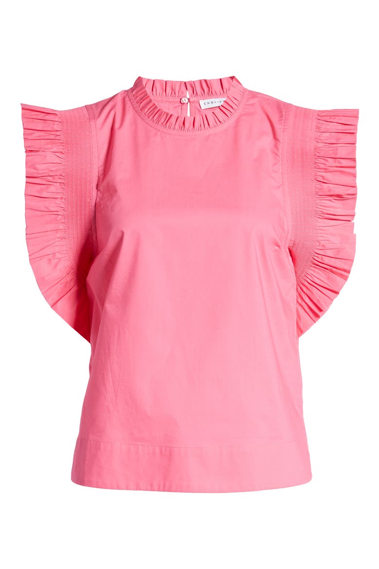 Ruffle Sleeve Top, Alternate, color, FUCHSIA