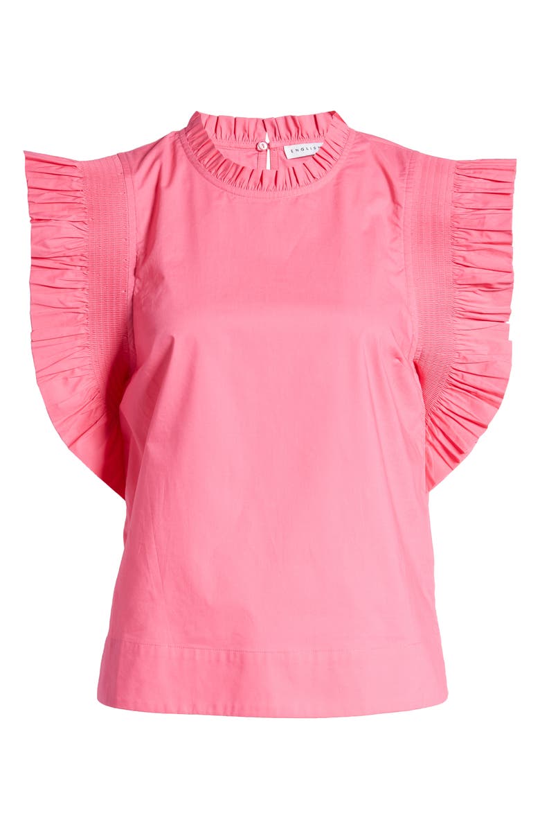 English Factory Ruffle Sleeve Top, Alternate, color, Fuchsia