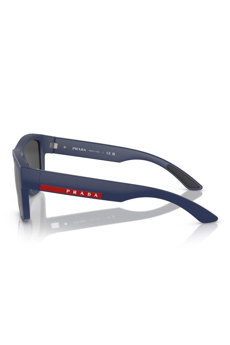 56mm Pillow Sunglasses, Alternate, color, BLUE RUBBER