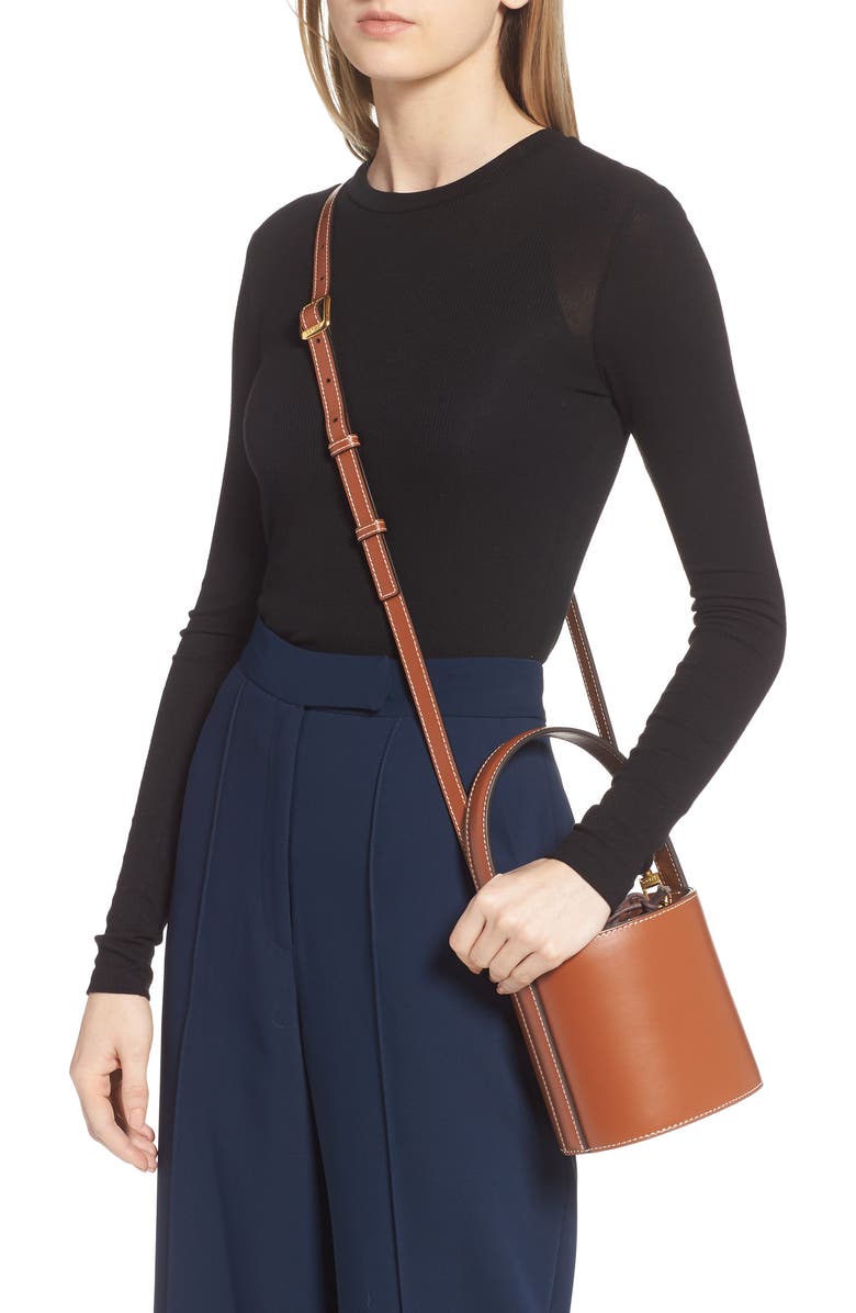 STAUD Mini Bissett Leather Bucket Bag, Alternate, color,