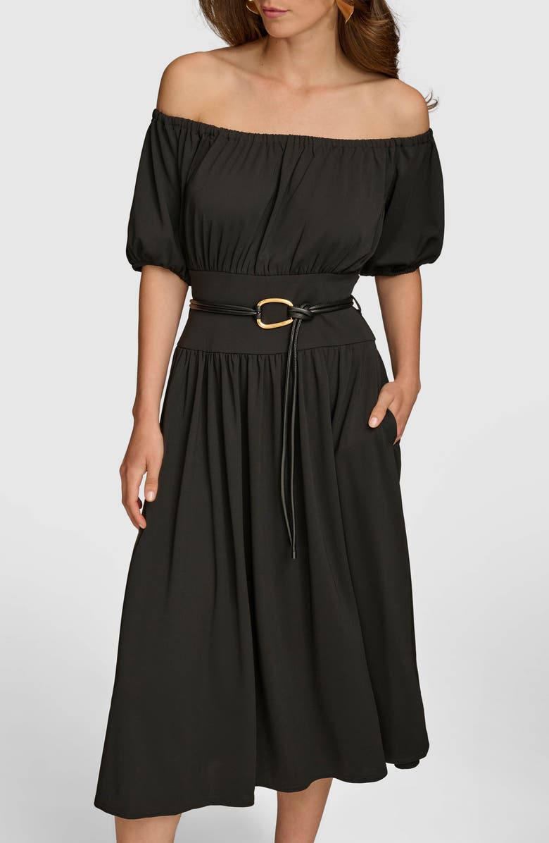 Donna Karan New York Off the Shoulder Midi Dress, Alternate, color, 