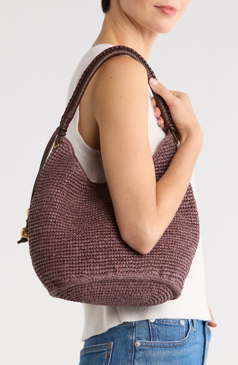 Madewell The Camren Straw Bag, Alternate, color, Chocolate Raisin