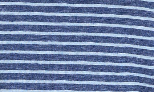 Nzt By Nic+zoe Stripe Long Sleeve Cotton Blend T-shirt In Blue