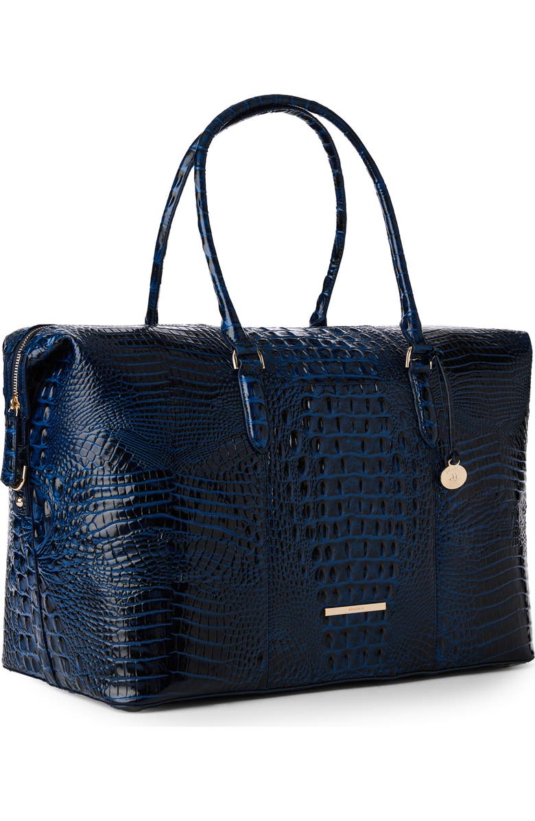 Brahmin Duxbury Croc Embossed Leather Weekend Bag, Alternate, color, Anchor