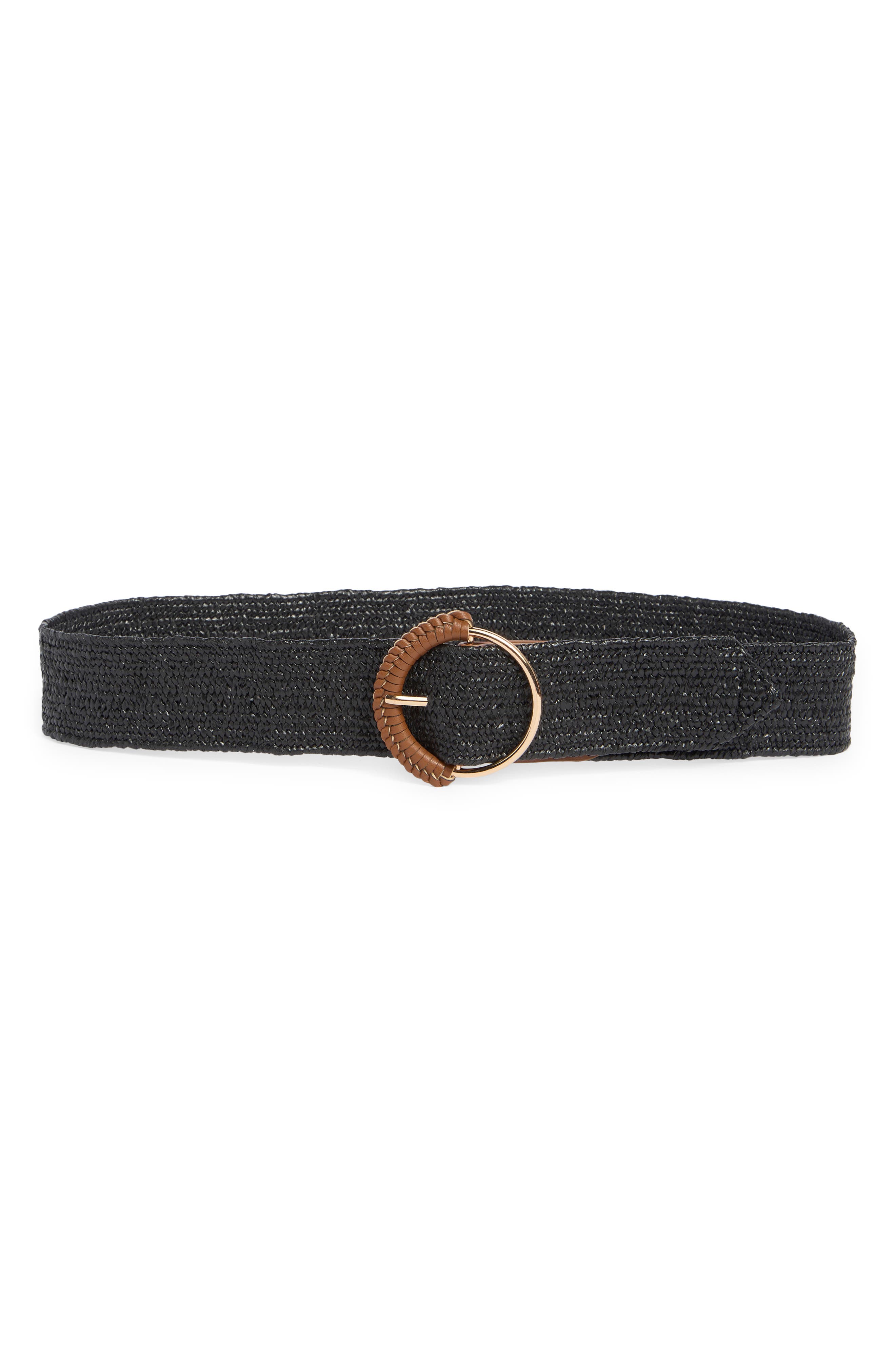 Vince Camuto Circle Buckle Stretch Woven Belt