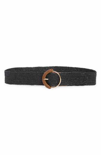 Vince Camuto Circle Buckle Stretch Woven Belt