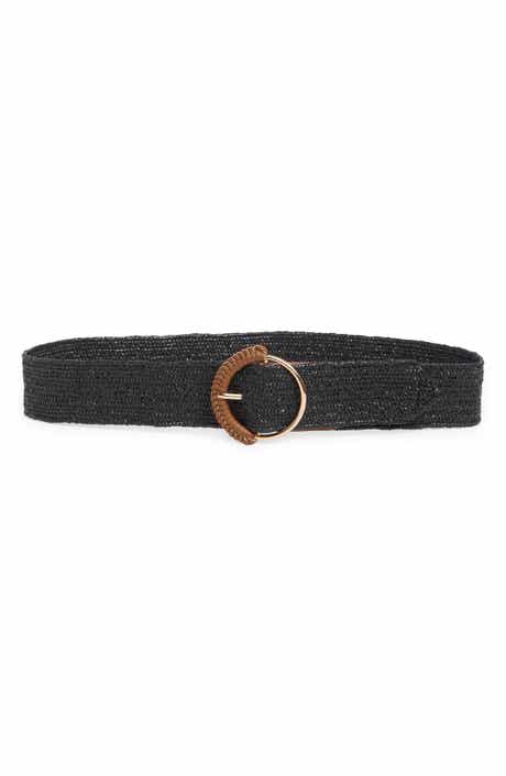 Vince Camuto Circle Buckle Stretch Woven Belt