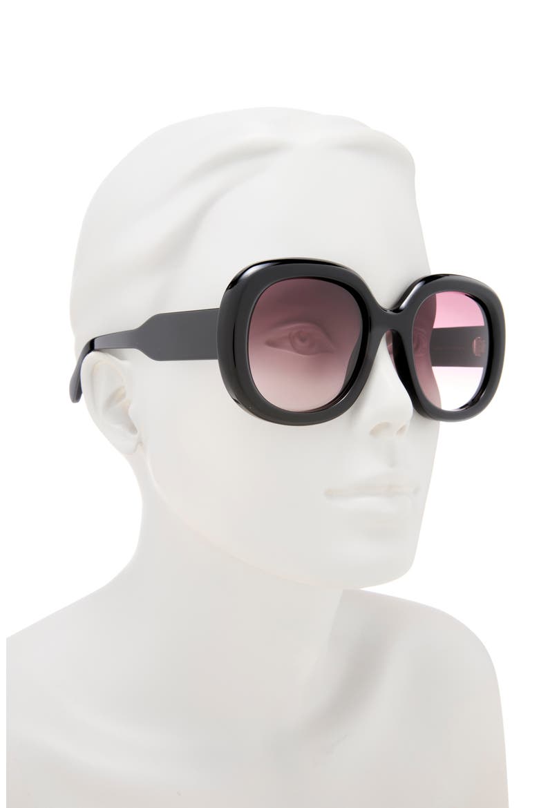 54mm Square Sunglasses, Alternate, color, BLACK BLACK RED