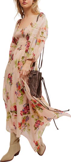 Morning Glory Floral Smocked Long Sleeve Maxi Dress