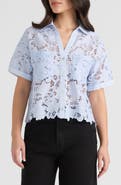 NVLT Sheer Cotton Lace Camp Shirt