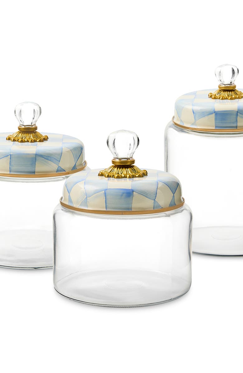 MACKENZIE CHILDS Sky Check Small Kitchen Canister, Alternate, color, Sky Check