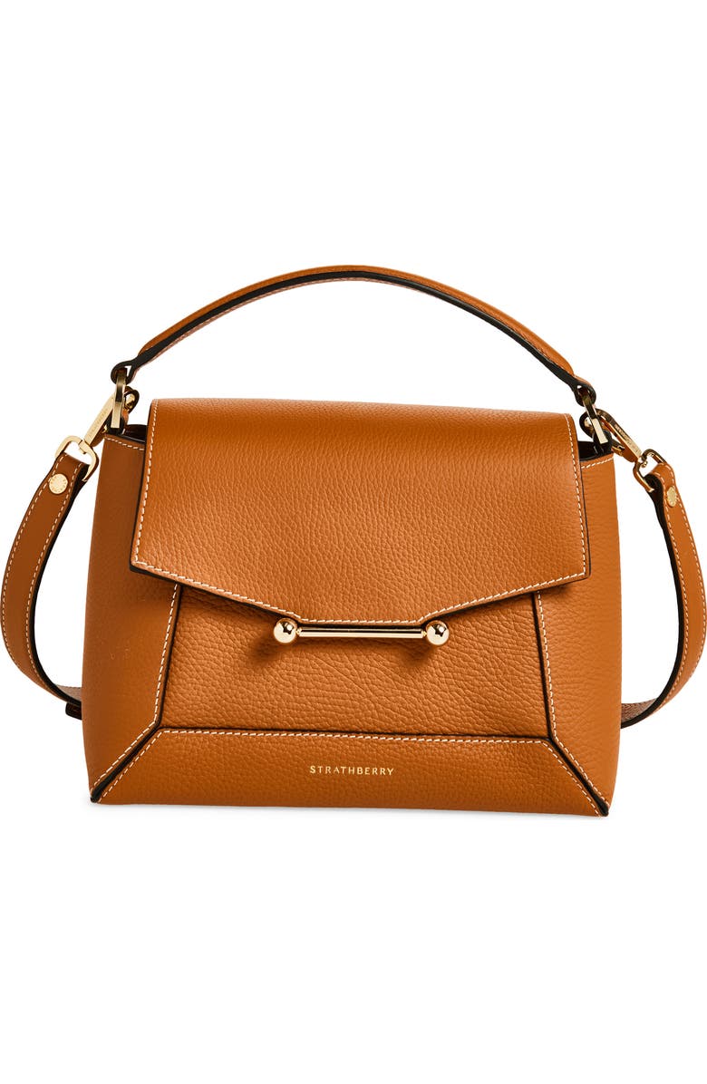 Strathberry Mosaic Leather Top Handle Bag, Main, color, Tan - Vanilla Stitch