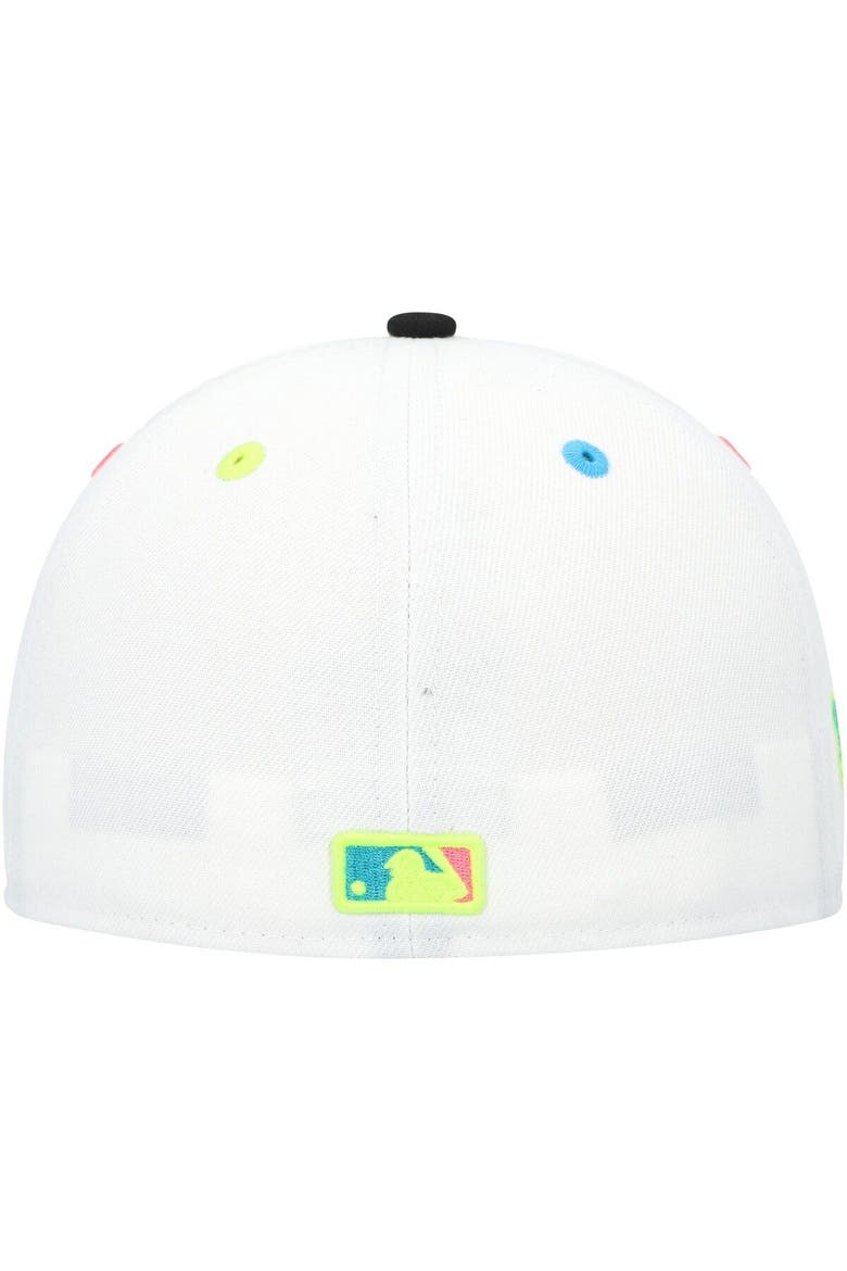 Men's New Era White Florida Marlins Cooperstown Collection Neon Eye 59FIFTY Fitted Hat, Alternate, color, White