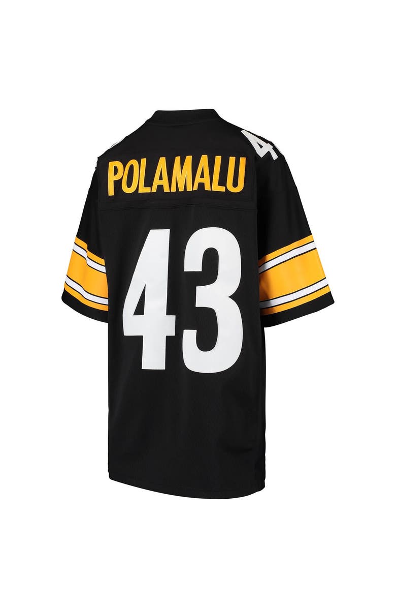 Mitchell & Ness Youth Mitchell & Ness Troy Polamalu Black Pittsburgh Steelers 2005 Gridiron Classics Retired Player Legacy Jersey, Alternate, color, 