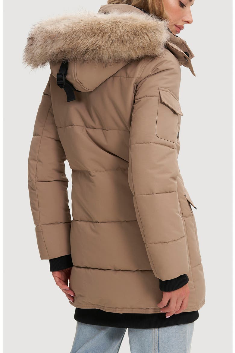 Astrid Heavyweight Faux Fur Trim Jacket, Alternate, color, SAND