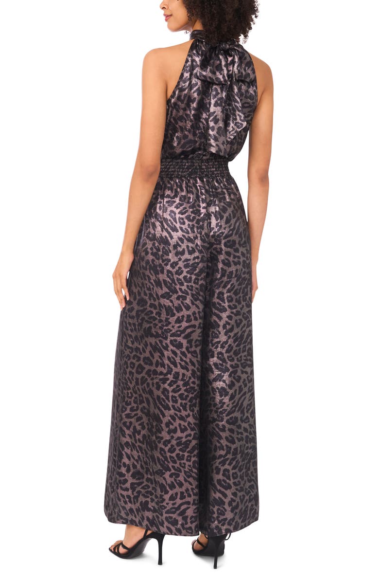 Vince Camuto Smocked Wide Leg Jumpsuit, Alternate, color, Rich Black