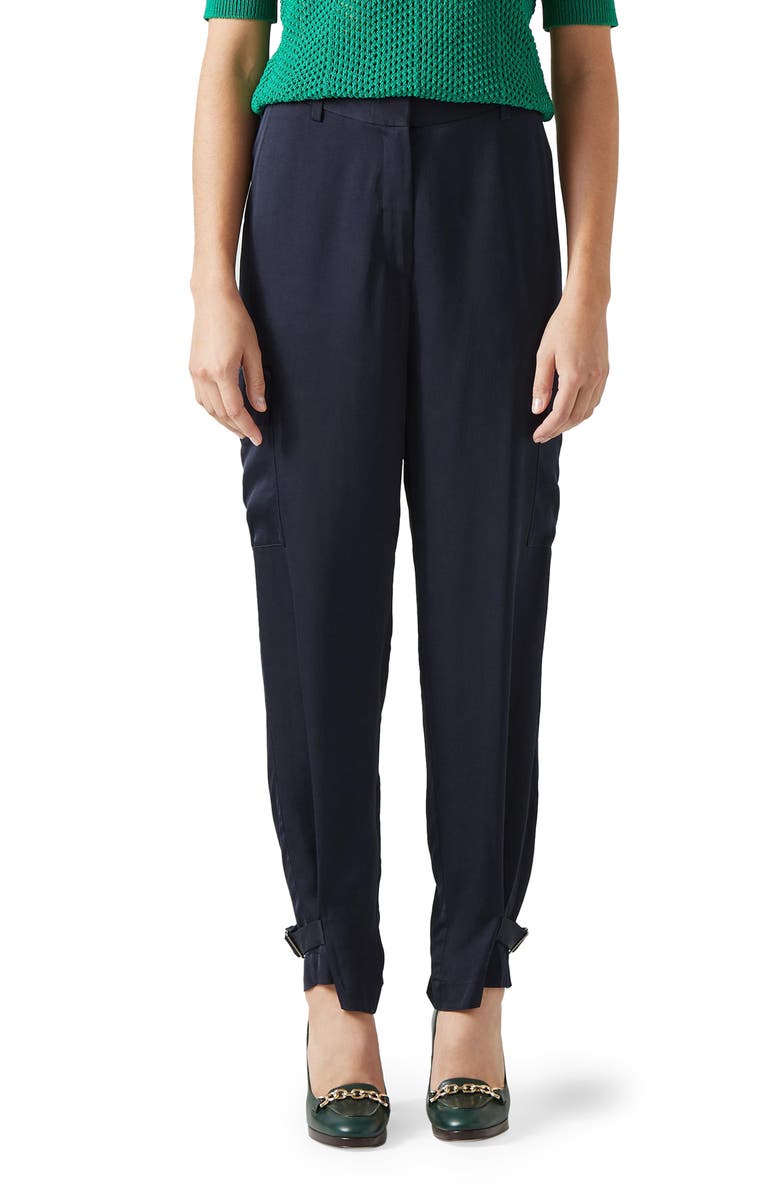 LK Bennett Luna Cargo Pants, Main, color, Navy
