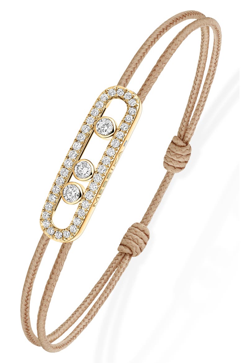 Care Pavé Diamond Cord Bracelet, Alternate, color, YELLOW GOLD